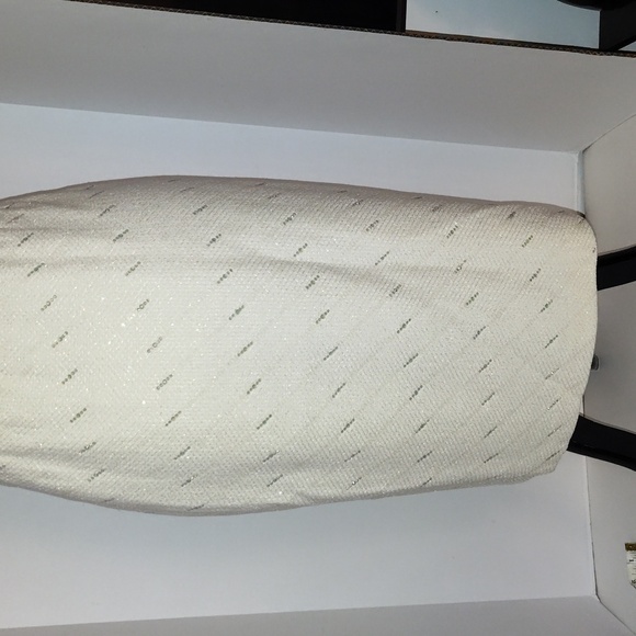 St John Evening By Marie Gray Skirt Rhinestone Sparkly Shiny  Off White Size 4 - Picture 3 of 12